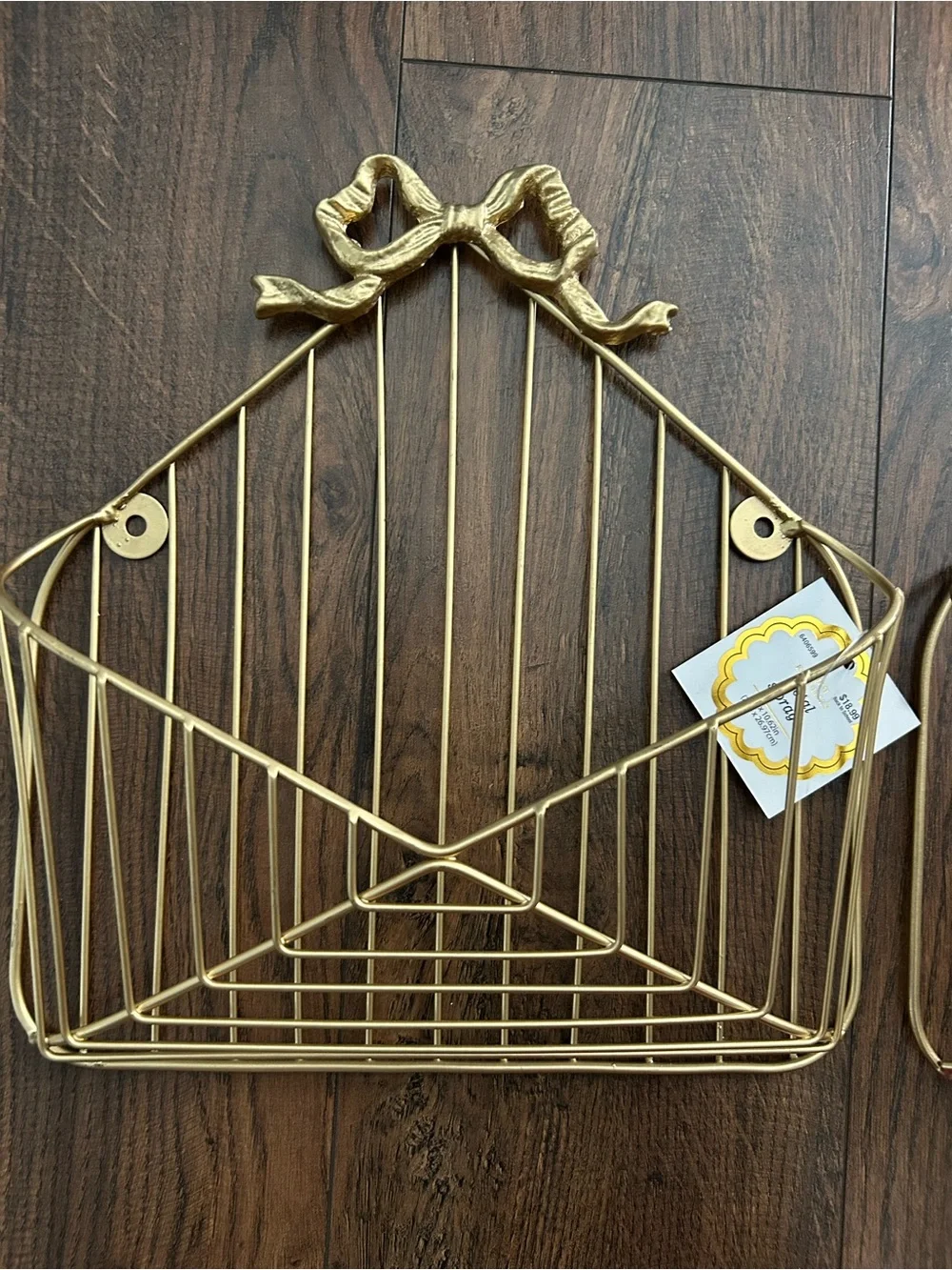 2- Gold Envelope Metal Wall Decor